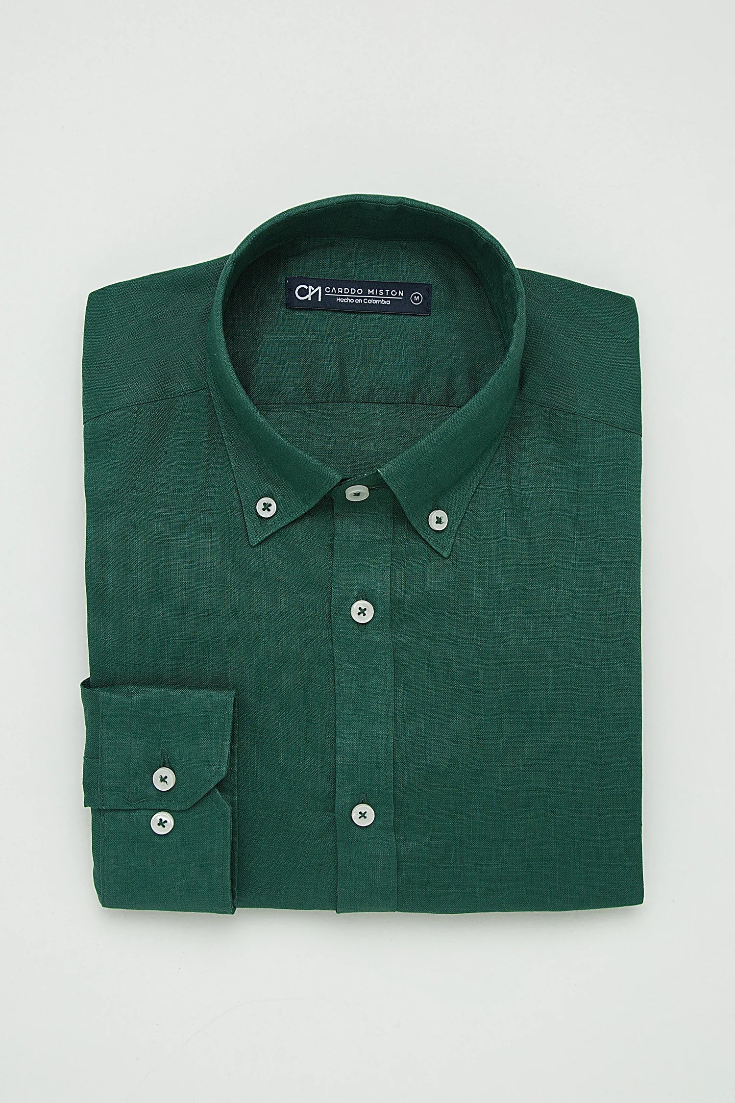 Camisa Button Down Lino Verde Bosque